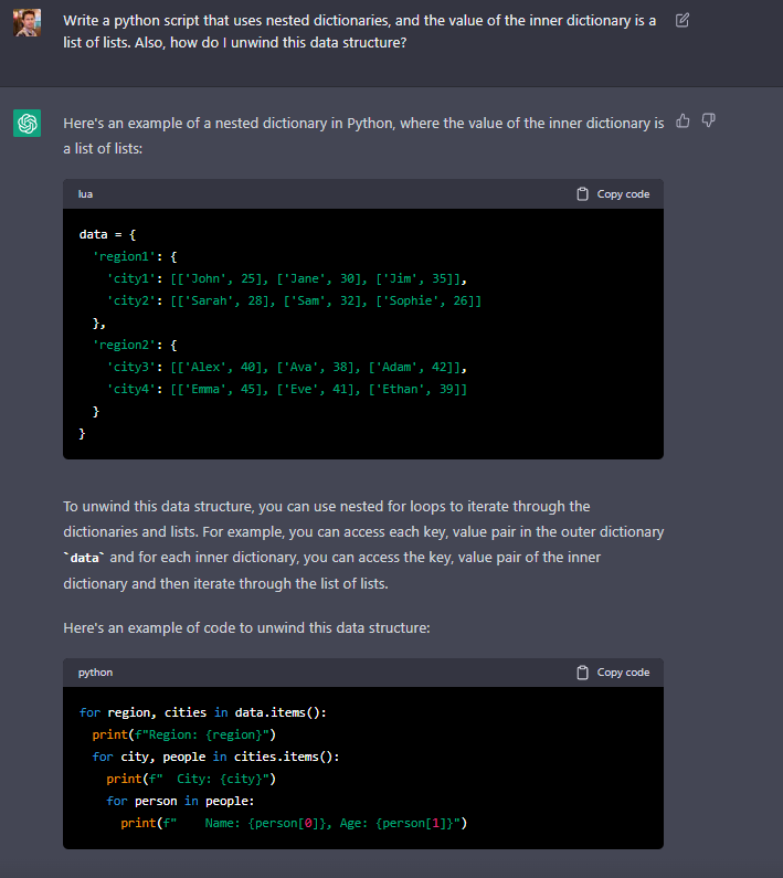 Python programming example