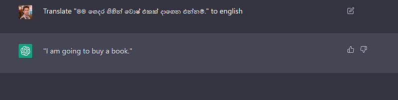 Language translation error example