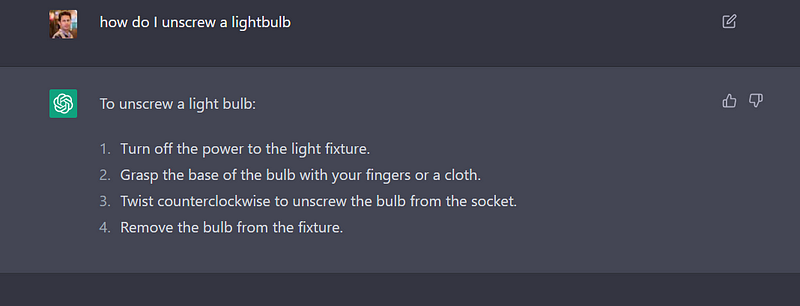 Lightbulb unscrewing instructions