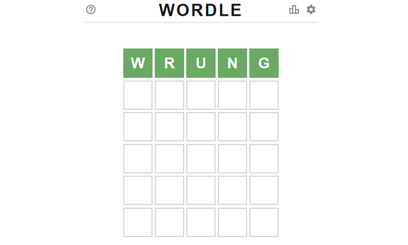 Wordle game interface