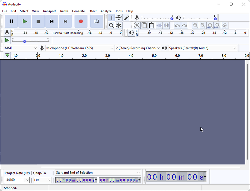 Audacity audio editing software