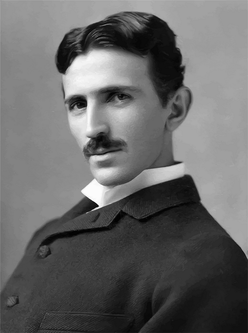 Portrait of Nikola Tesla, the renowned inventor