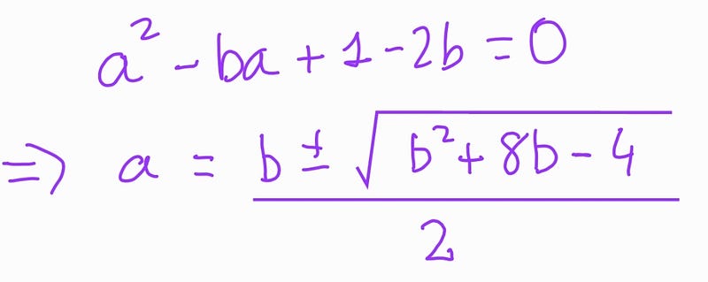 Quadratic form for variable a