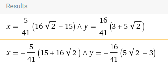 Distance formula application for intersection points