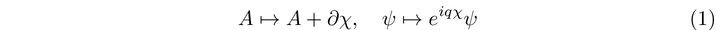 Representation of gauge transformations in U(1).