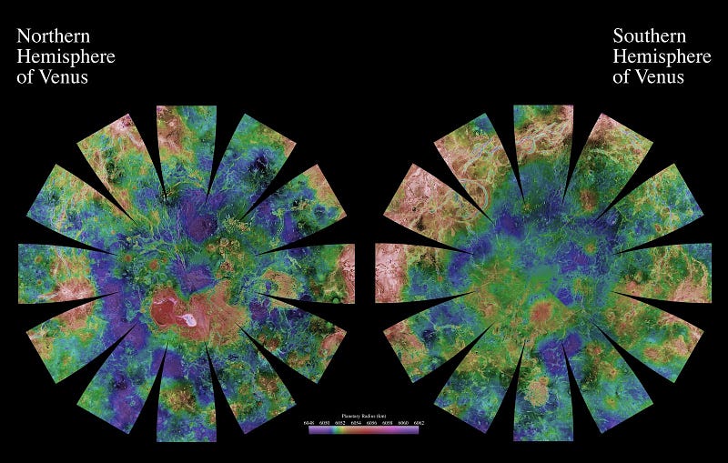 Venusian Hemispherical Globe based on radar data