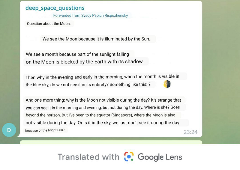 Moon visibility in daylight