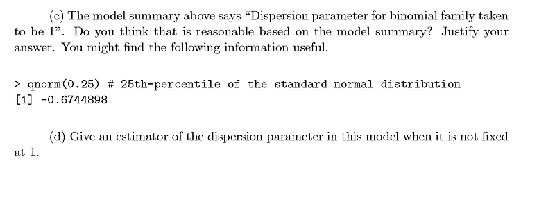 Residual deviance assessment