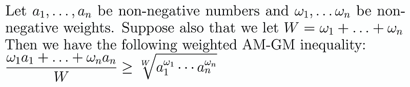 Example Problem for Weighted AM-GM