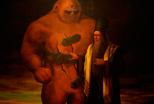 Rabbi Löw and his creation — an intelligent beast devoid of wisdom