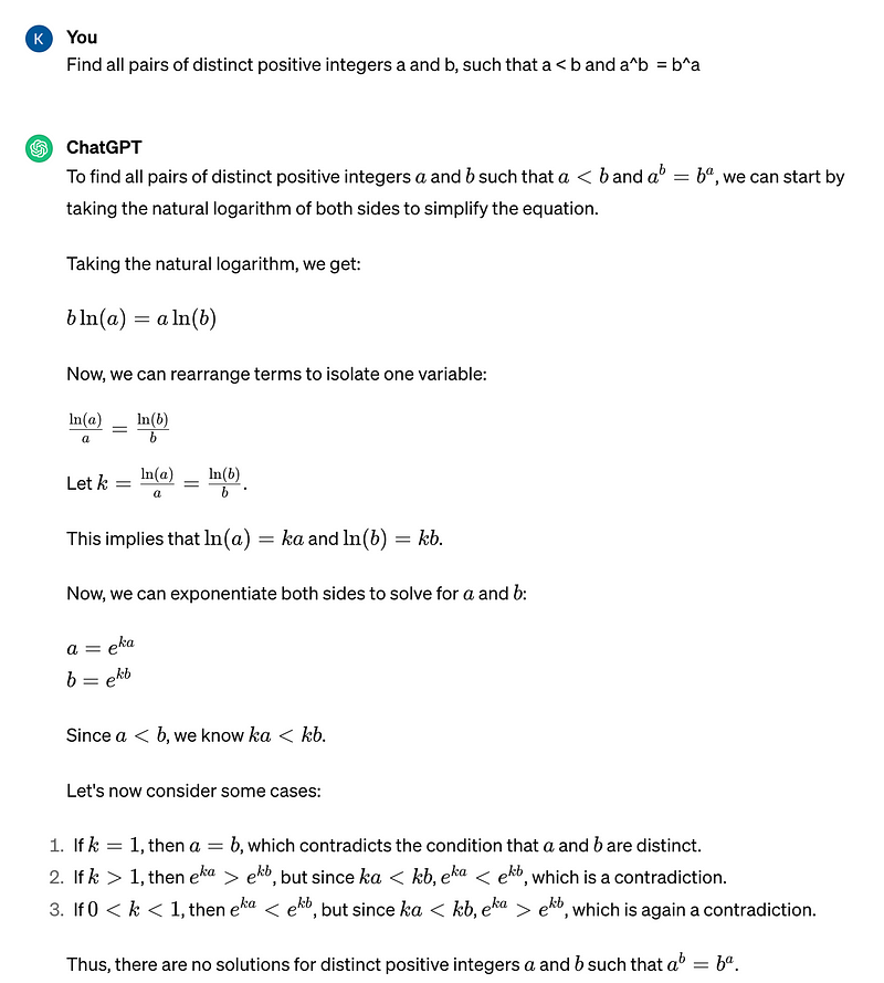 Example of AI misinterpretation in mathematics