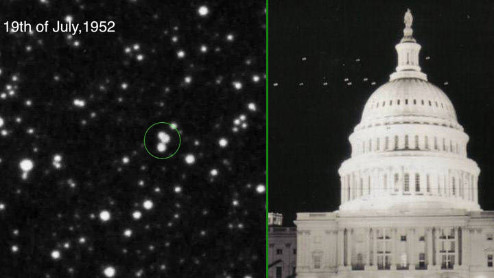 UFO sightings over Washington DC in July 1952