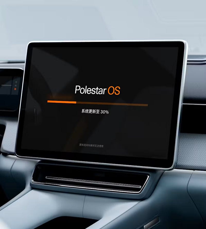 Interior view of Polestar 4 showcasing the modern tech