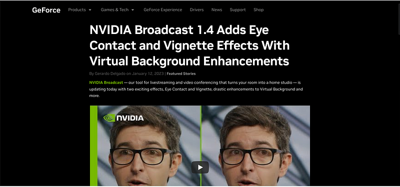 Maintain eye contact with Nvidia