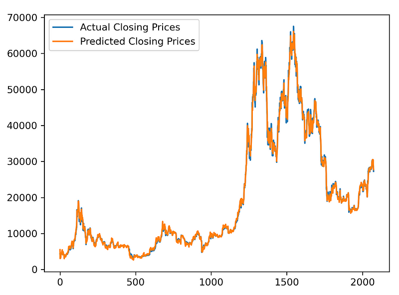 Bitcoin price prediction visualization