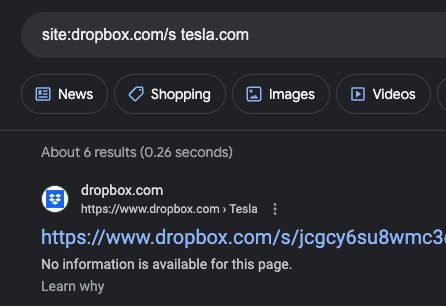 Dropbox Example Search