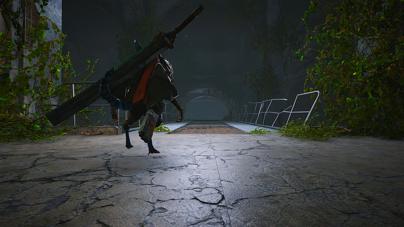 Character floating above the ground in Biomutant