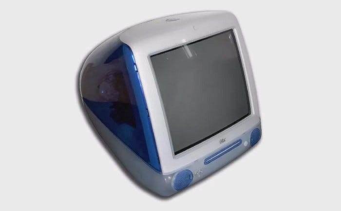 iMac G3 showcasing the optical drive.