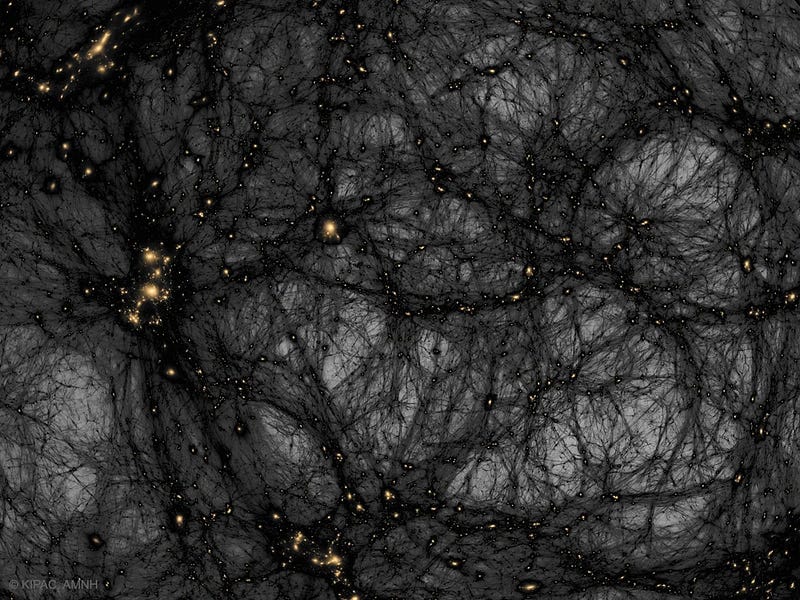 Illustration depicting dark matter's influence