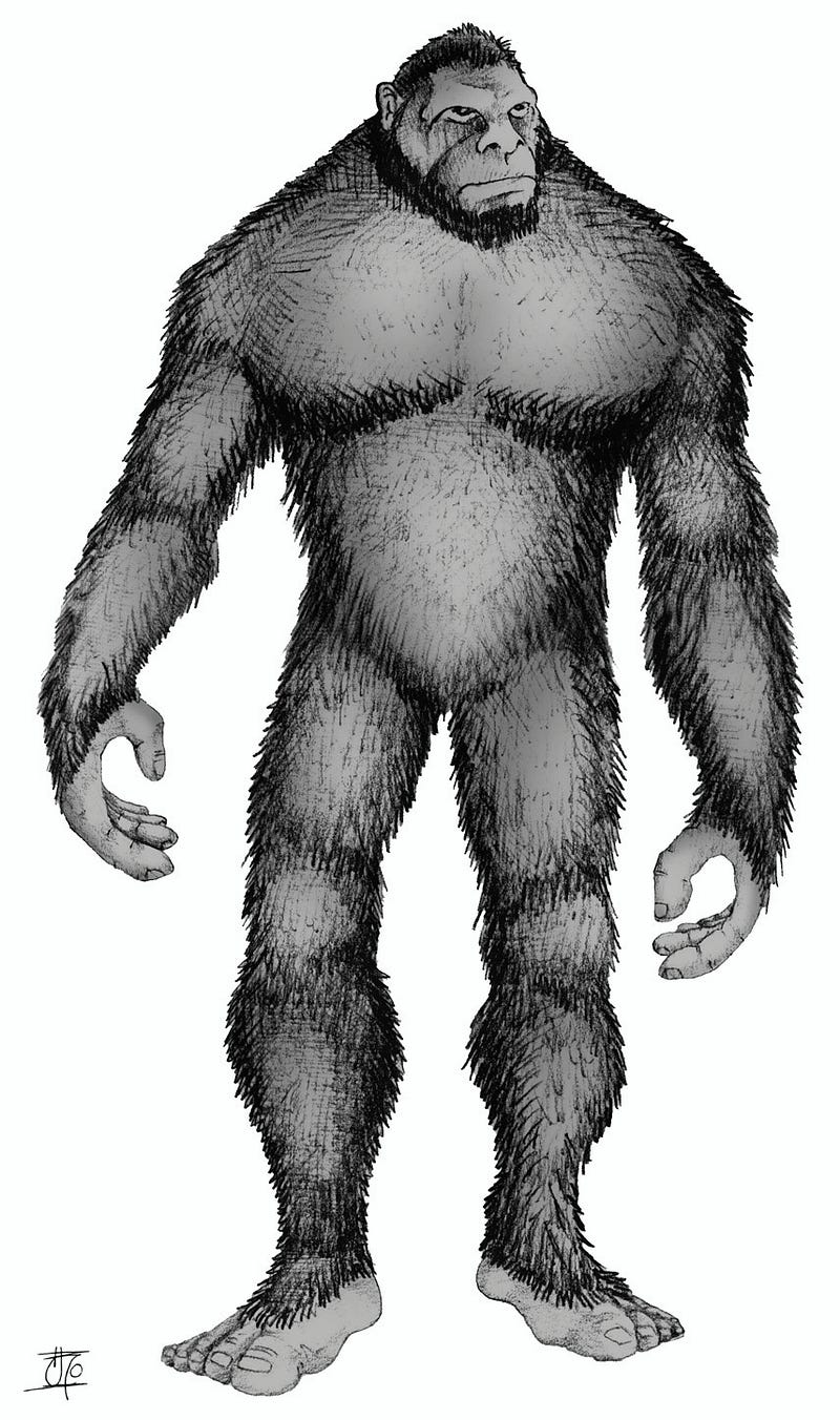 Artist's depiction of Bigfoot