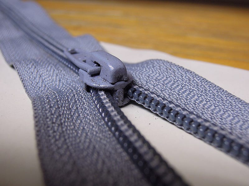 The modern zipper, a vital fashion element