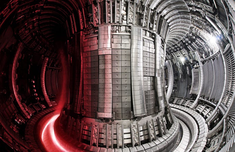 Plasma inside the JET fusion reactor