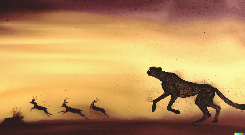 Cheetah in pursuit