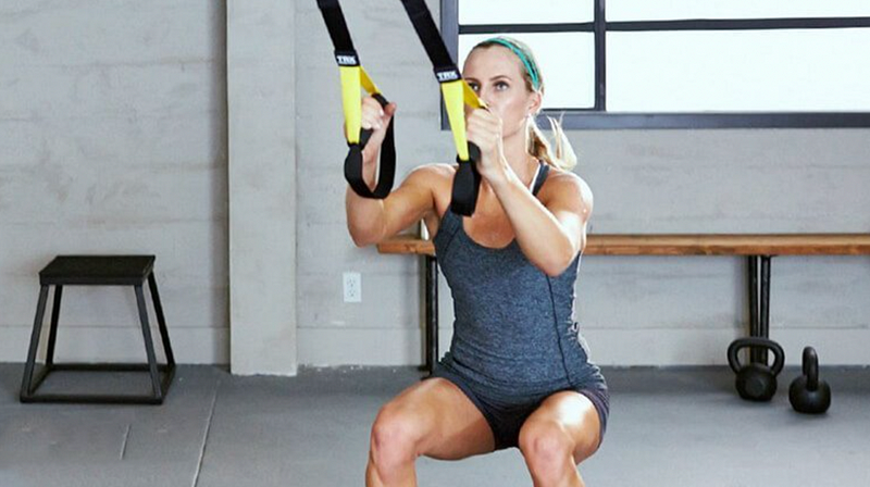 TRX supported squat for enhanced stability