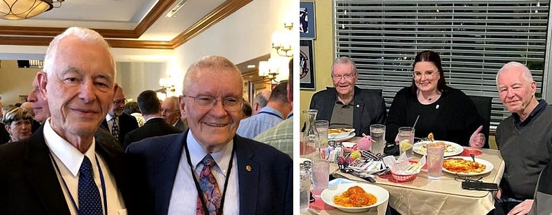 Author with Fred Haise and friend at dinner