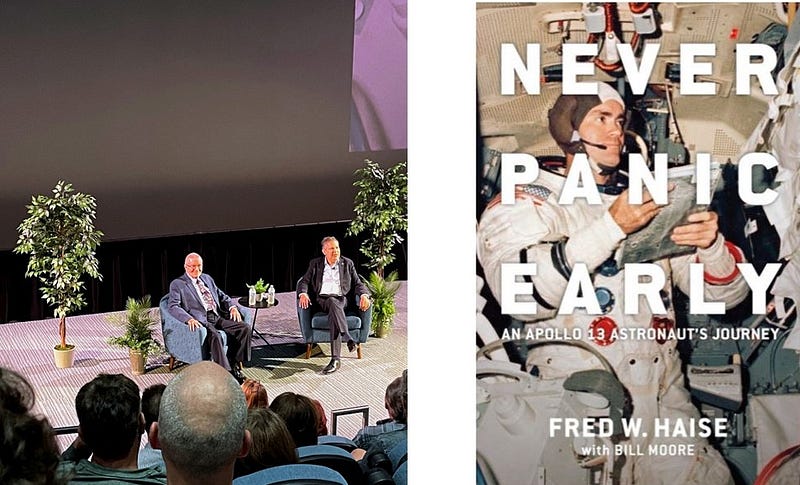 Fred speaking at Space Center Houston event