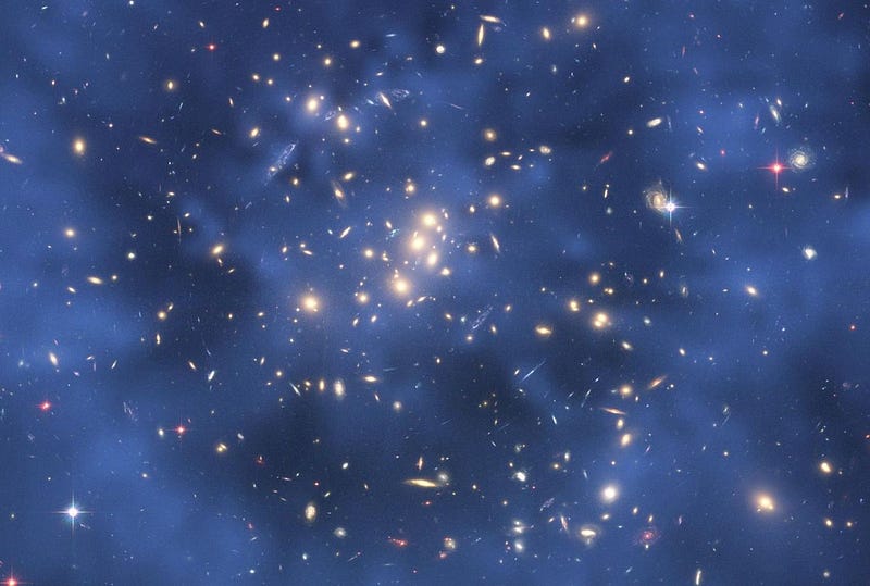 Dark matter ring surrounding a galaxy cluster