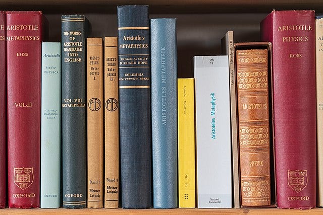 Bookshelf with Aristotle's works